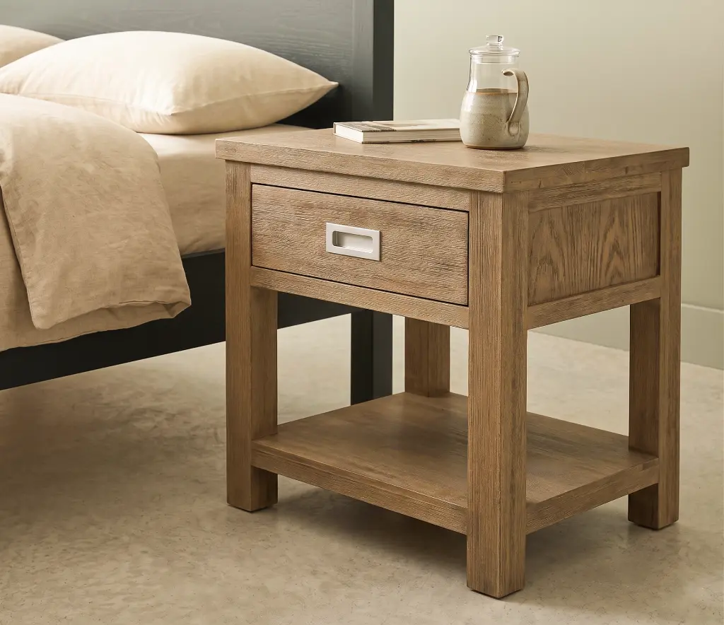 TPNDS01 - BÀN GỖ 1 HỘC KÉO CÓ KỆ DƯỚI 1.webp