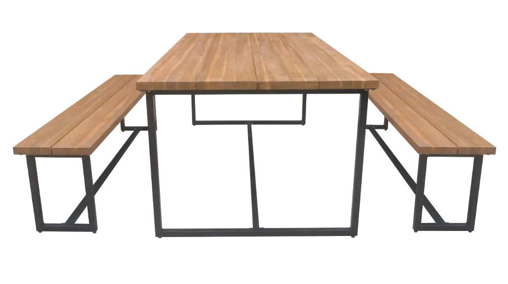 WOOD TOP METAL FRAME DINING SET - TPDNF01