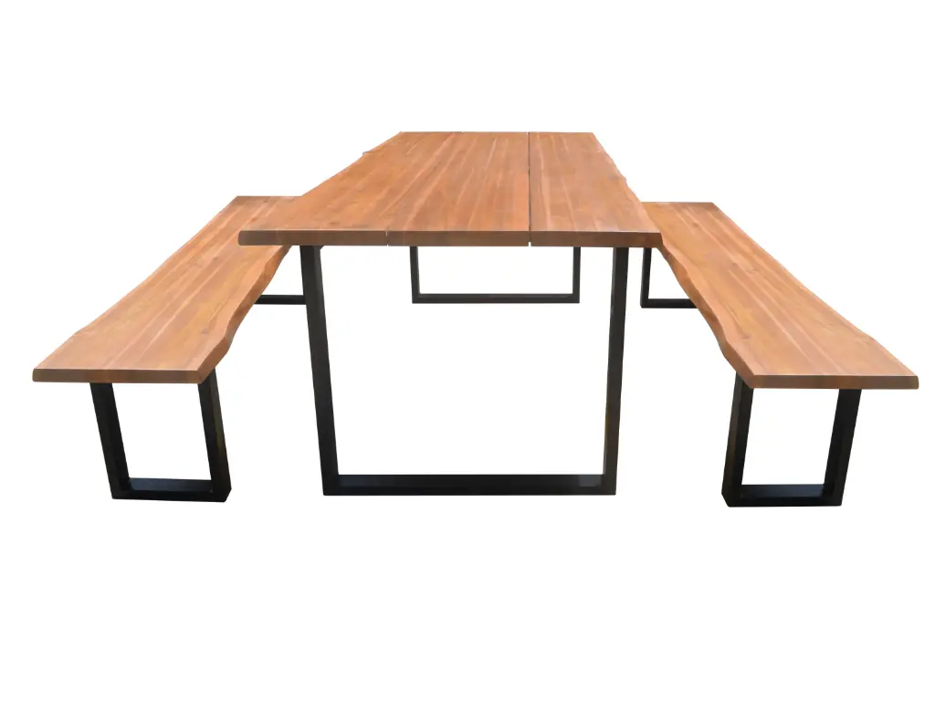 WOOD TOP METAL FRAME DINING SET - TPDNF01-2