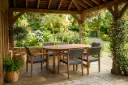 OUTDOOR EXT. OVAL DINING SET WICKER - TPDN04