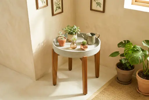 ROUND CONTRETE TOP SIDE TABLE - TPTA01